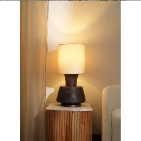Handcrafted Artisanal Decorative Table Lamp With Wooden BaseFor Living Room-Bedroom-Home Decor-Tabletop-13X13X26.5