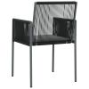 Patio Chairs with Cushions 4 pcs Black 21.3"x23.8"x32.9" Poly Rattan