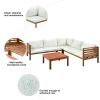 GO Wood Structure Outdoor Sofa Set with beige Cushions Exotic design Water-resistant and UV Protected texture High quality acacia wood Strong Metal Ac