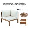 GO Wood Structure Outdoor Sofa Set with beige Cushions Exotic design Water-resistant and UV Protected texture High quality acacia wood Strong Metal Ac