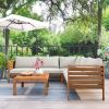 GO Wood Structure Outdoor Sofa Set with beige Cushions Exotic design Water-resistant and UV Protected texture High quality acacia wood Strong Metal Ac