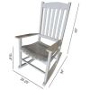 Rocking Chair, All Weather Resistant Poly Lumber Outdoor Porch Rocker, Rocking Chairs for Outdoor, Indoor, Patio, Deck, Garden, Backyard, Load Bearing