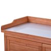 Outdoor 39" Potting Bench Table; Rustic Garden Wood Workstation Storage Cabinet Garden Shed with 2-Tier Shelves and Side Hook