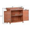 Outdoor 39" Potting Bench Table; Rustic Garden Wood Workstation Storage Cabinet Garden Shed with 2-Tier Shelves and Side Hook