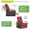 Outdoor Patio Rattan Wicker Swivel Recliner Chair;  Adjustable Reclining Chair 360¬∞ Rotating with Water Resistant Cushions