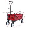 Outdoor Folding Wagon Garden ;  Large Capacity Folding Wagon Garden Shopping Beach Cart ; Heavy Duty Foldable Cart;  for Outdoor Activities;  Beaches;