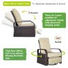Outdoor Patio Rattan Wicker Swivel Recliner Chair;  Adjustable Reclining Chair 360¬∞ Rotating with Water Resistant Cushions