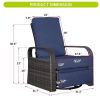 Outdoor Patio Rattan Wicker Swivel Recliner Chair;  Adjustable Reclining Chair 360¬∞ Rotating with Water Resistant Cushions